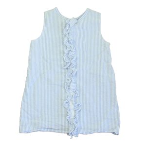 The Groovy Gator Mädchen Blau – Weißes Seersucker Kleid