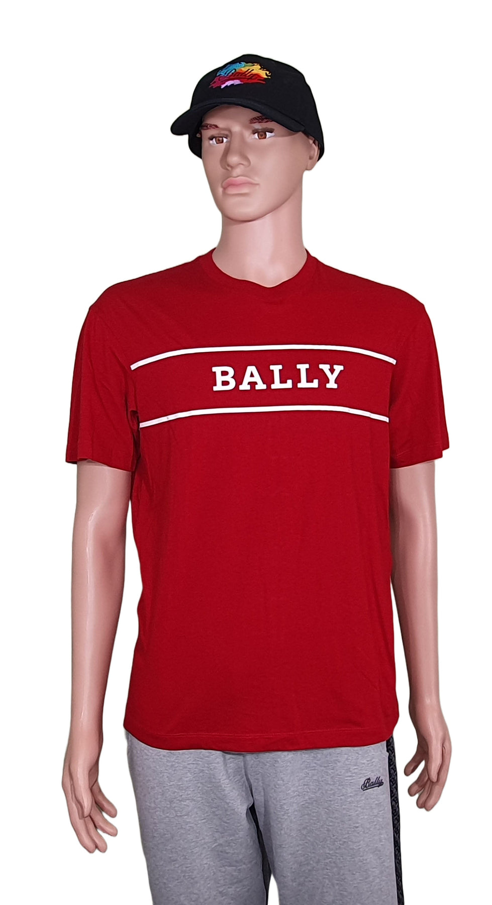 Bally 6240605 Herren rote Baumwolle gedruckt Logo T-Shirt