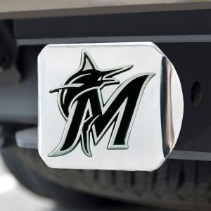 Fanmats miami marlins Chrom Metall Anhänglichkeit Abdeckung mit Chrom Metall 3D Emblem