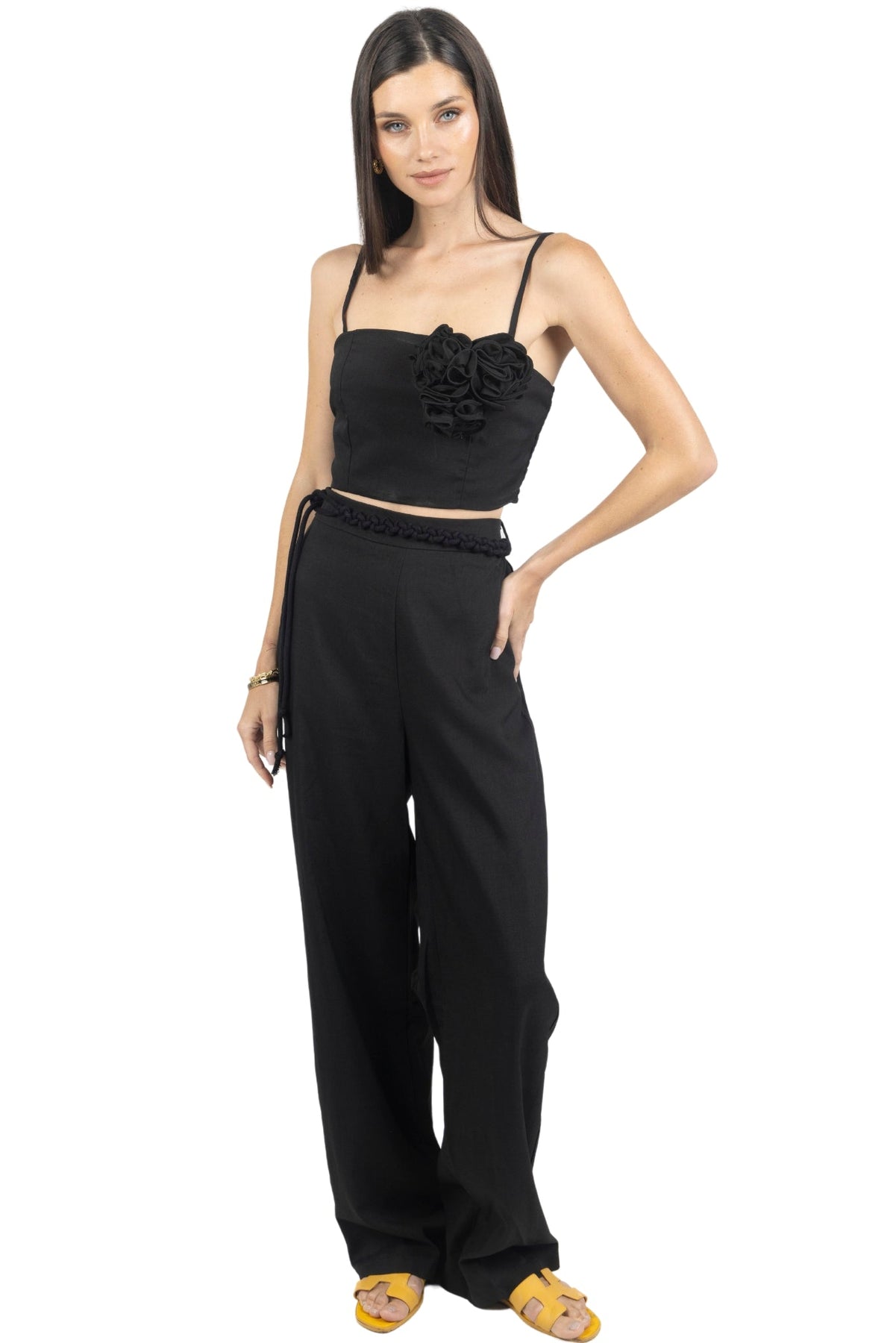Rosalia Hose und Top Set in Schwarz