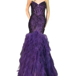 Sequin Mermaid Prom Kleid in lila – 7833554944060