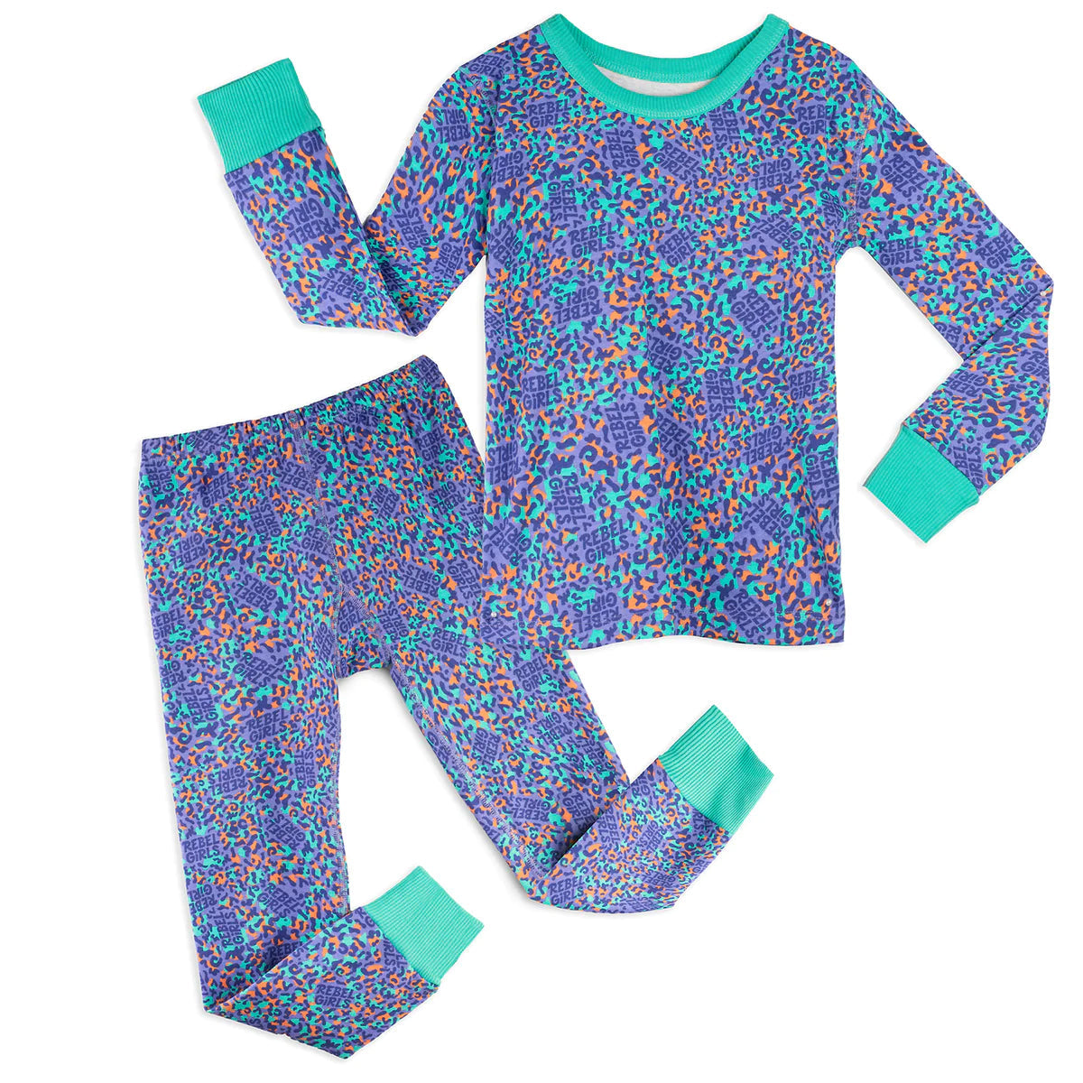Mightly Mädchen lila Leopard 2-teilige Pyjamas