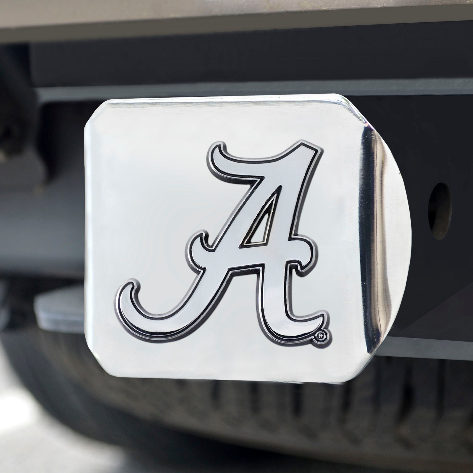 Fanmats Alabama Crimson Tide Chrom Metall Hitch Cover mit Chrom Metall 3D Emblem, ein Logo