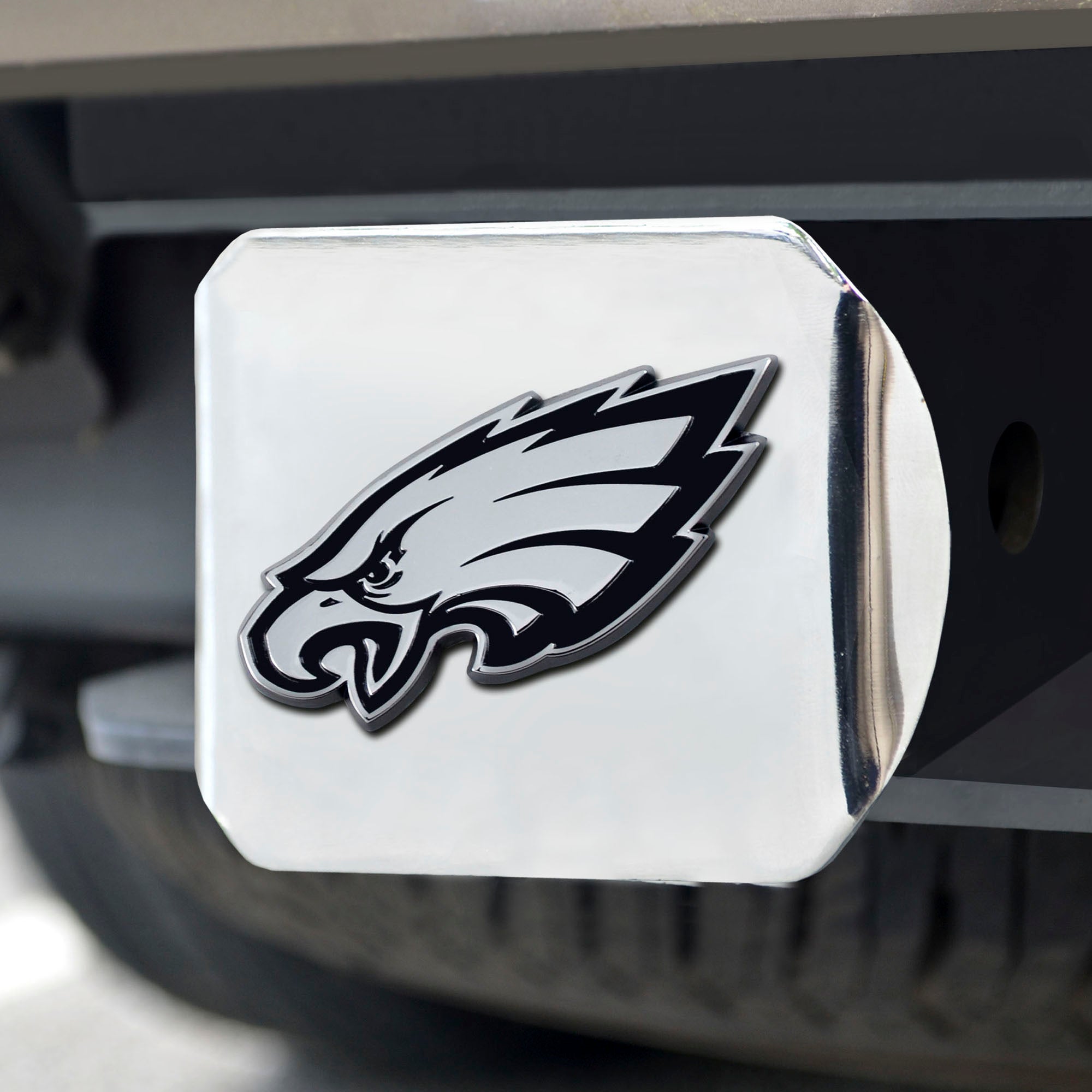 Fanmats Philadelphia Eagles Chrom Metall Hitch Cover mit Chrom Metall 3D Emblem