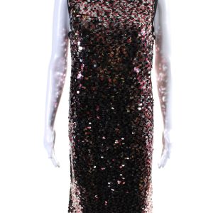 McQ by Alexander McQueen Damen Pailletten bedeckt Schicht Kleid multicolor – 7833587941436