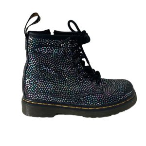 Dr Martens Mädchen schwarz funkeln Stiefel – 7805939810364