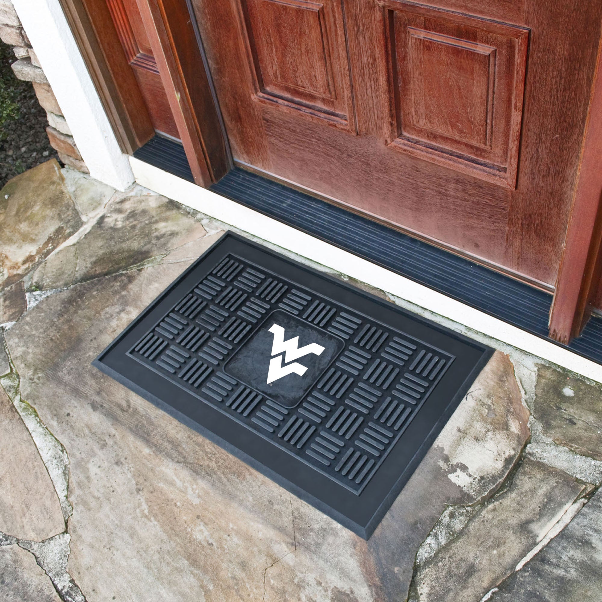 Fanmats West Virginia Mountaineers Heavy Duty Vinyl Medallion Türmatte - 19,5 "x 31"