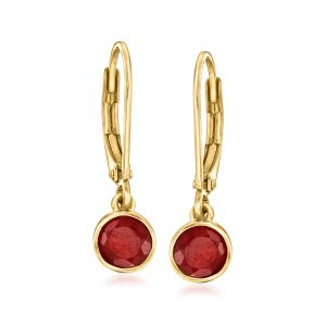 Ross-Simons Lünette-Set Rubin Tropfen Ohrringe in 18kt Gold über Sterling
