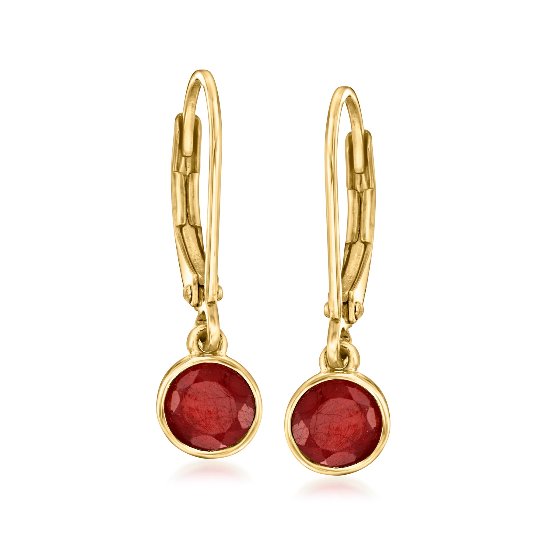 Ross-Simons Lünette-Set Rubin Tropfen Ohrringe in 18kt Gold über Sterling