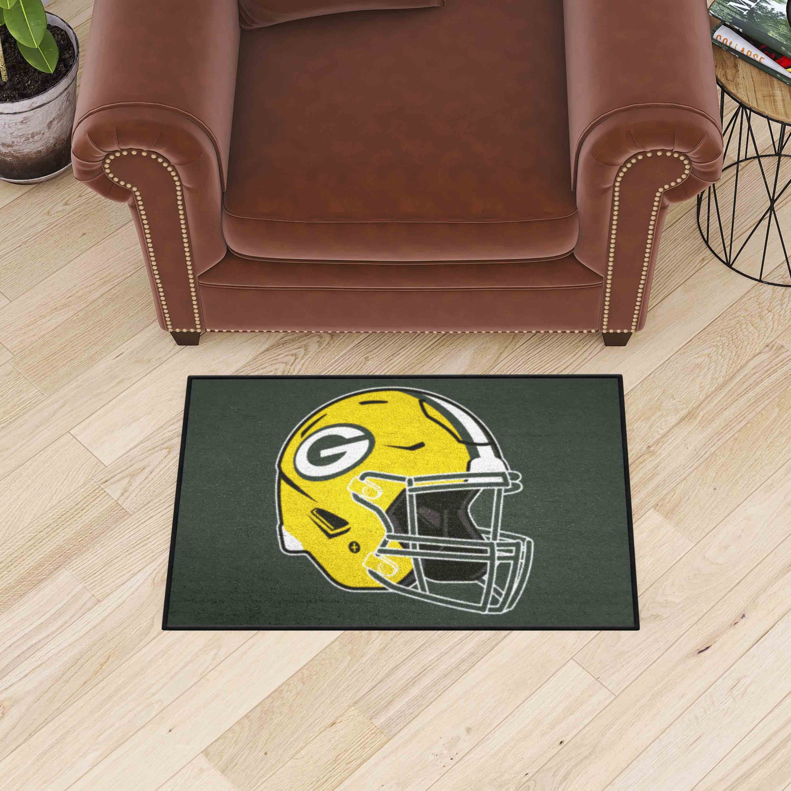 Fanmats Grün Bay Packers Starter Matt Akzent Teppich – 19′′ x 30′′, Helm Logo