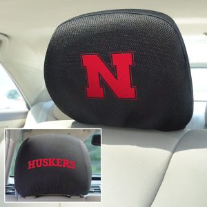 Fanmats Nebraska Cornhuskers bestickte Kopfstütze Abdeckung Set – 2 Stück