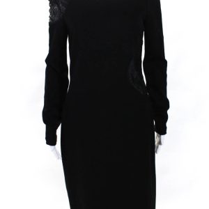 Jason Wu Damen lange Ärmel Spitze Detail Kleid schwarz – 7833603571772