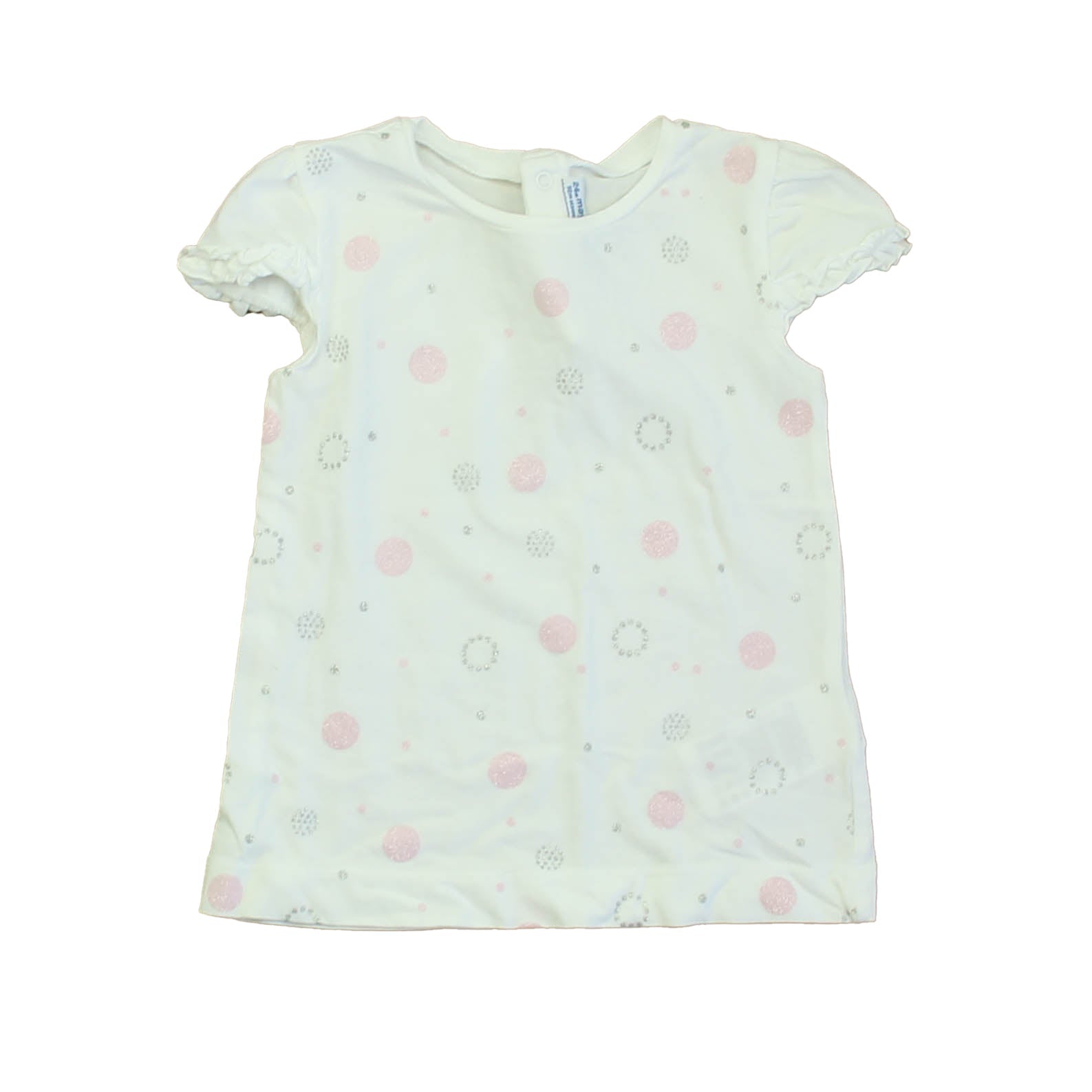 Mayoral Mädchen Weiß – Rosa – Silber Kurzarmshirt