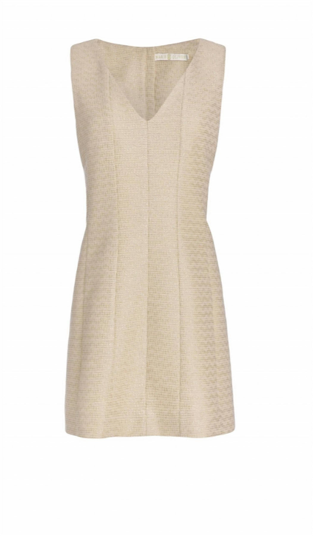 Cher Metallic Tweed Kleid aus Ecru/Gold