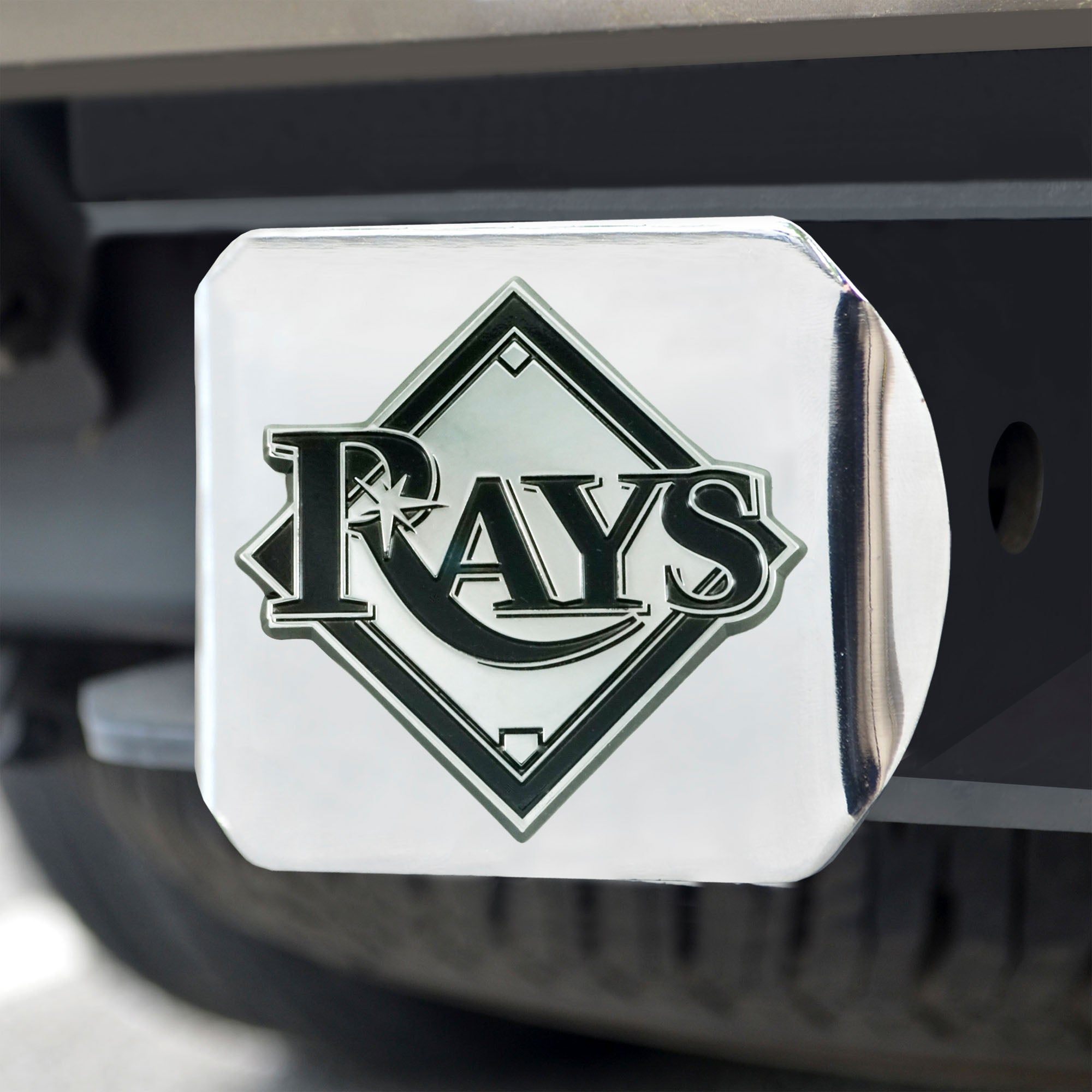 Fanmats Tampa Bay Rays Chrom Metall Hitch Cover mit Chrom Metall 3D Emblem
