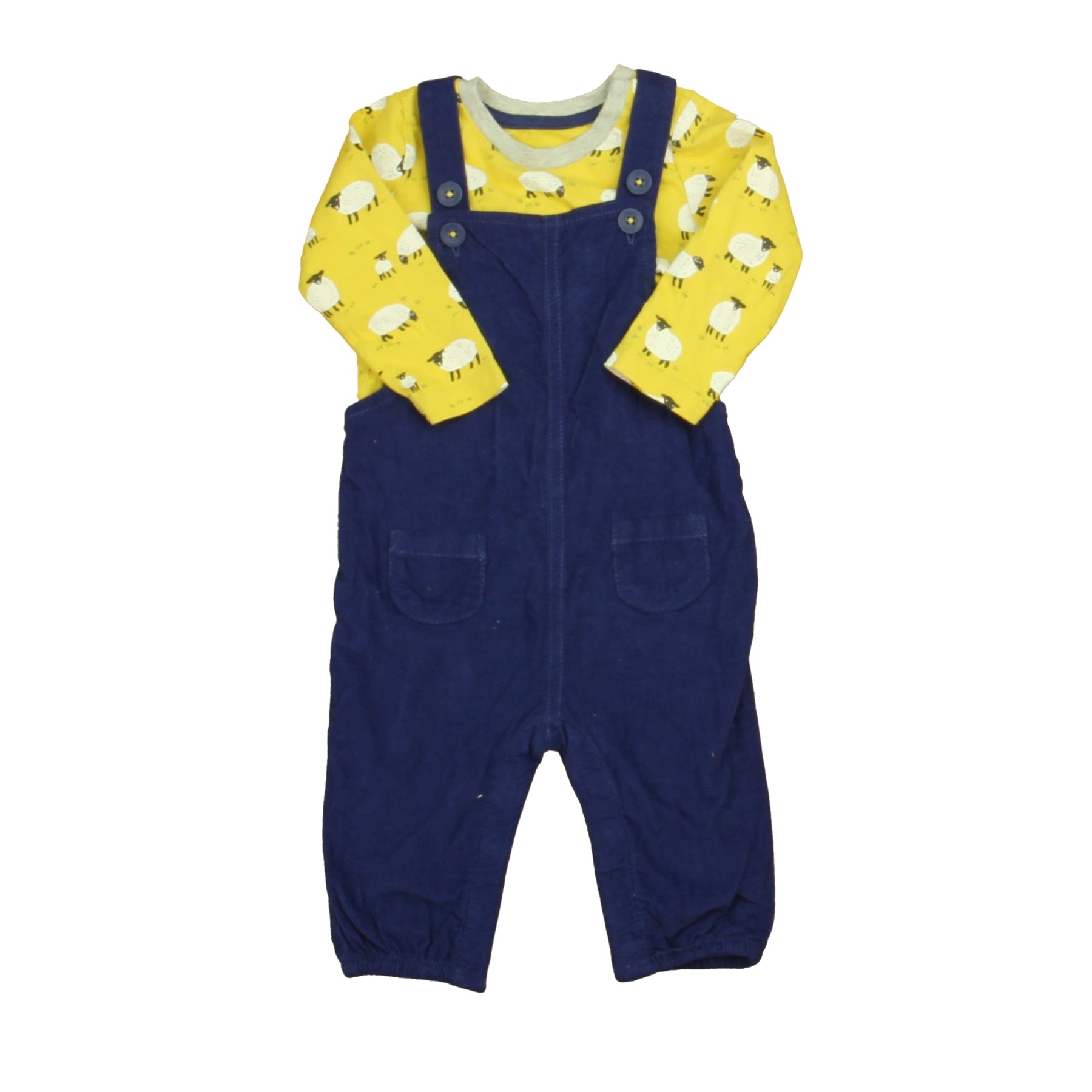 Gelbe Schafe – Dunkelblau Overalls für Jungen