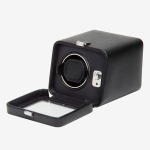 Wolf 4525029 Windsor Heritage einzelne schwarze Uhrenbeweger mit Abdeckung