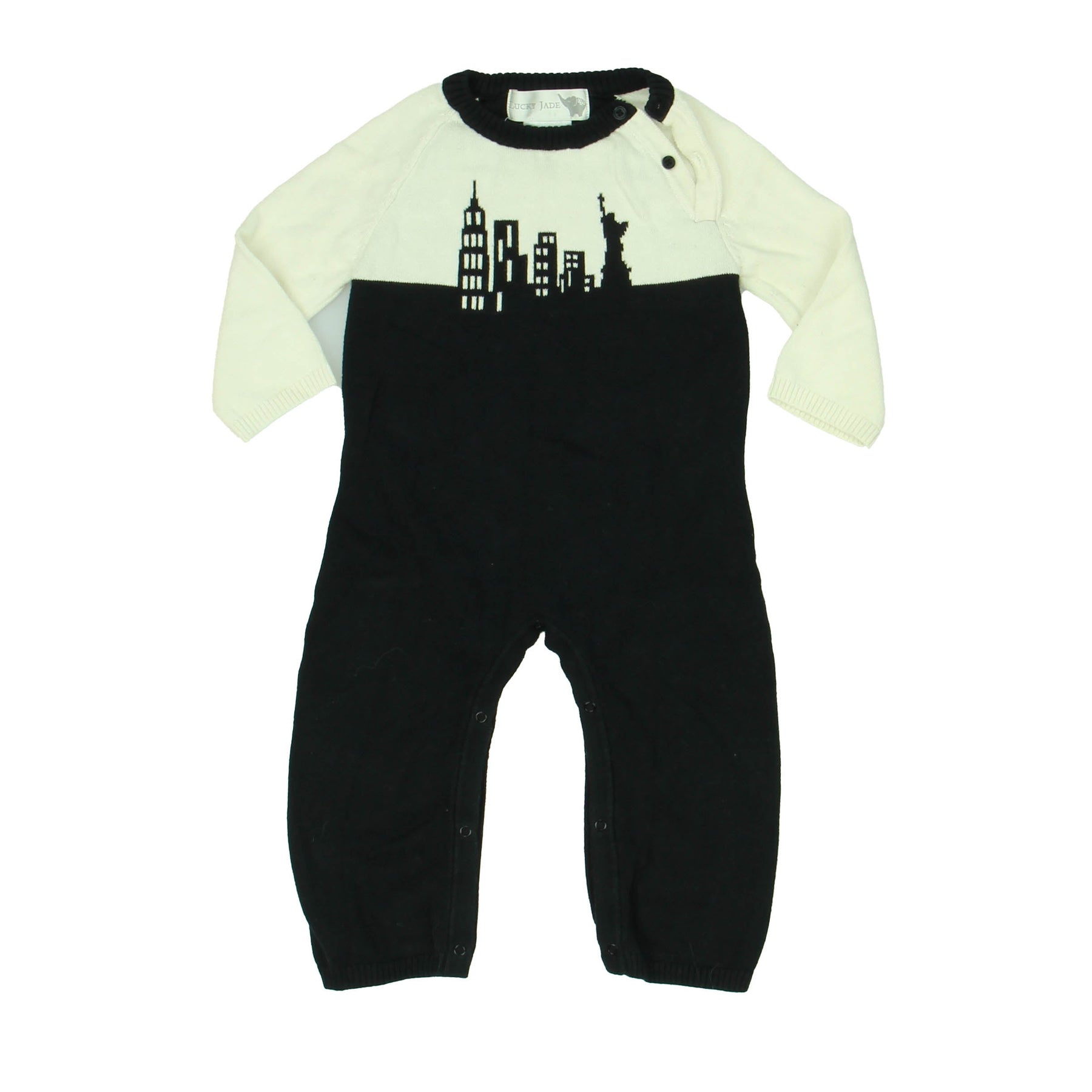 Lucky Jade Jungen Schwarz – Weißes Langarm-Outfit