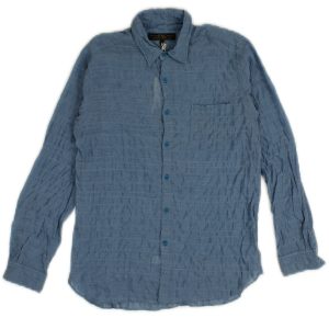 blaue leichte Baumwolle Kleid Hemd