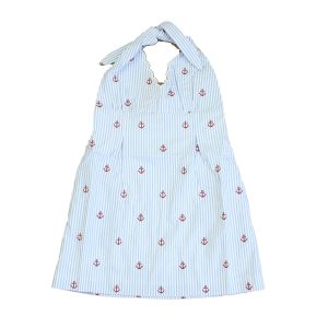 Classic Prep Mädchen roter Anker, blauer Seherucker Kleid – 7805965467708