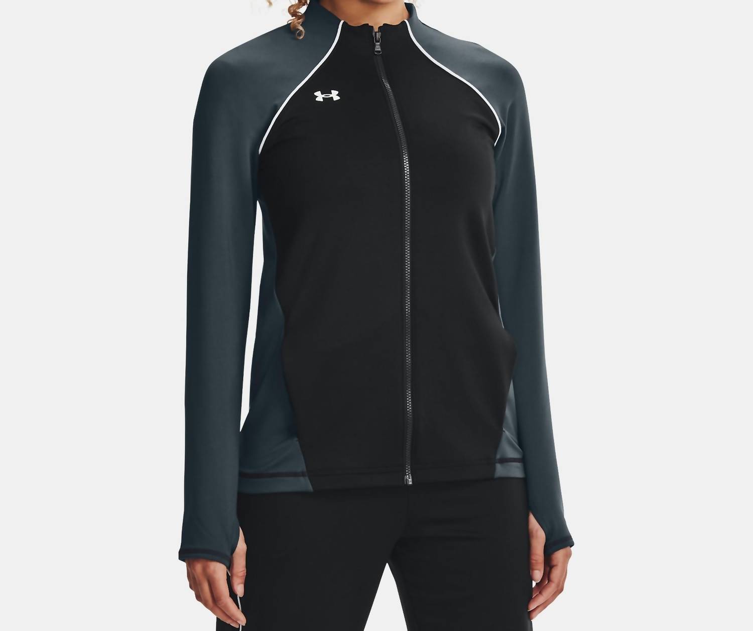 Layer Up Jacke mit durchgehendem Reißverschluss in Schwarz/Weiß