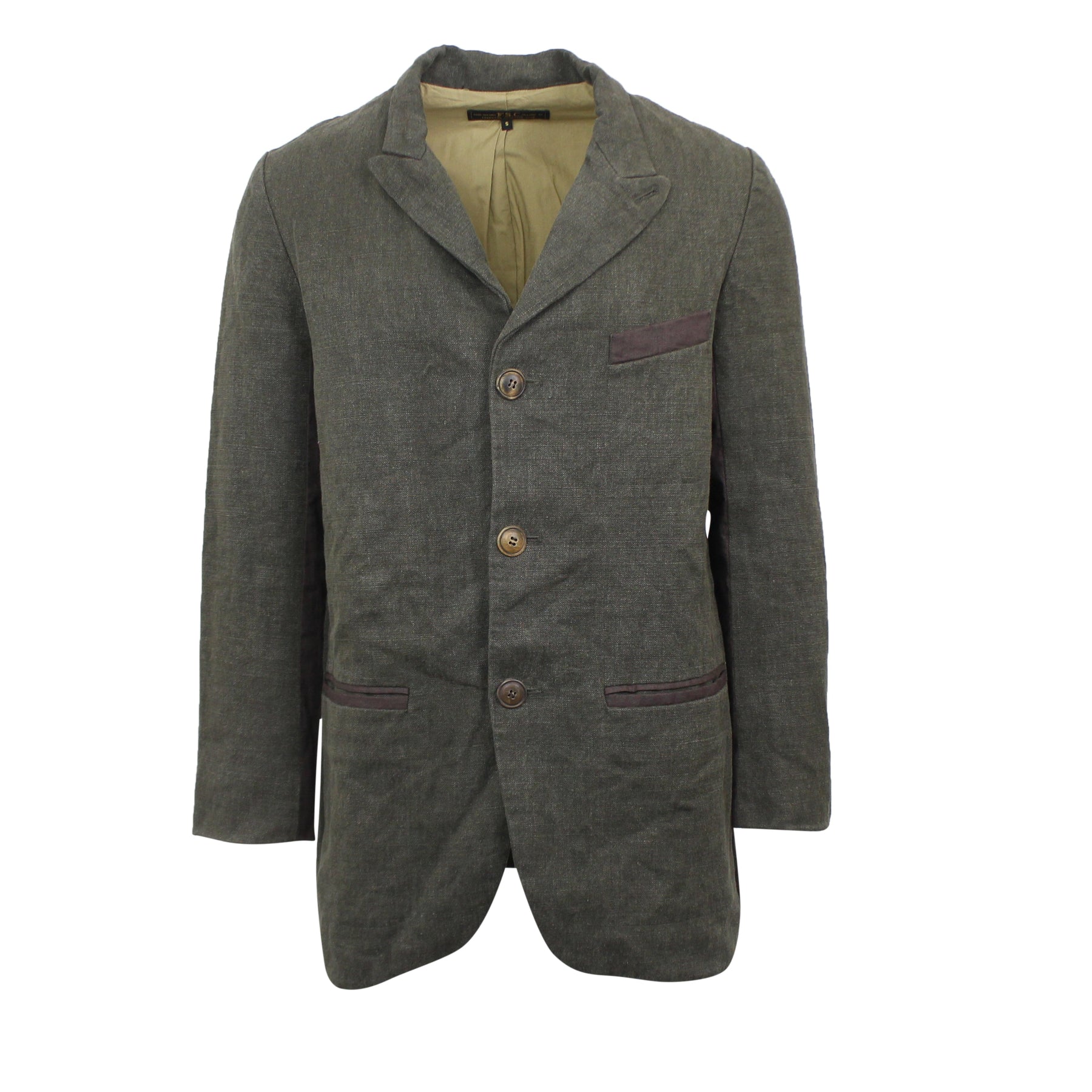 Dunkelgrünes Leinen Smith Sack Jacke