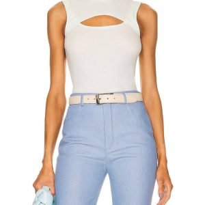 Sleevless Cutout Turtleneck Top in Minze – 7706205978684