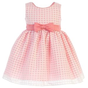große Mädchen Korallen Burnout Quadrate Organza Ostern Kleid 7-12