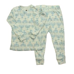 Monica + Andy Jungen weiß-blaue Menorah 2-teilige Pyjamas – 7805988700220