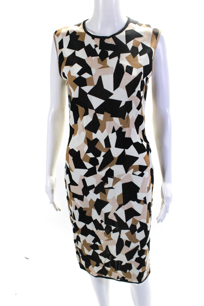 Givenchy Damen abstrakte Colorblock runden Hals ärmelloses Kleid braun