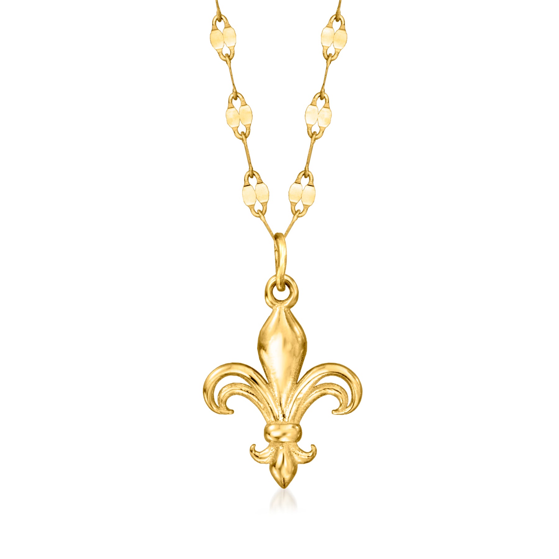Ross-Simons Italienische 14kt Gelbgold Fleur-De-Lis Halskette