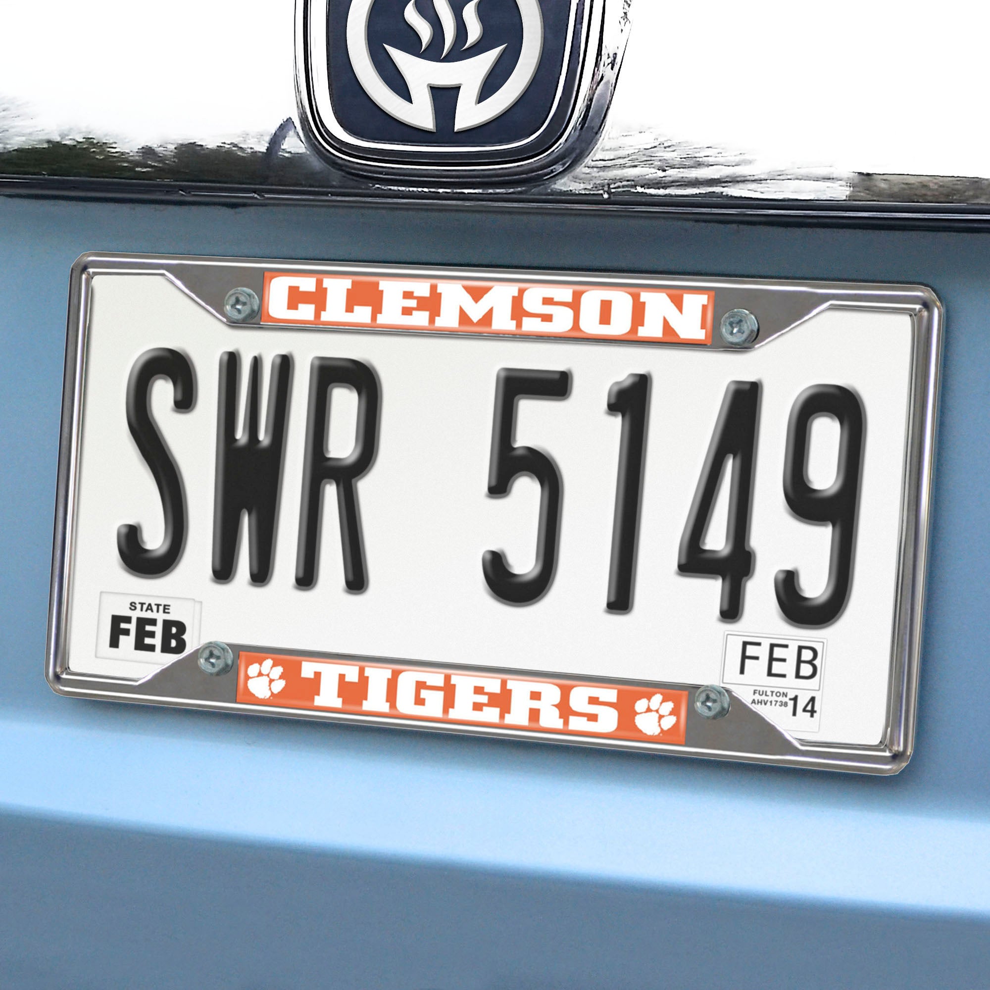 Fanmats Clemson Tigers Chrom Metall Nummernschild Rahmen, 6,25 "x 12,25"