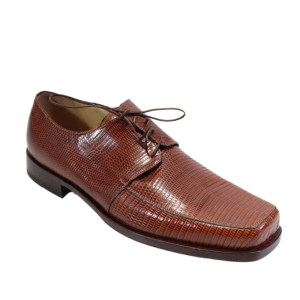 Tardini Herren Echte Eidechse Haut quadratisch Toe Oxford Kleid Schuhe Braun