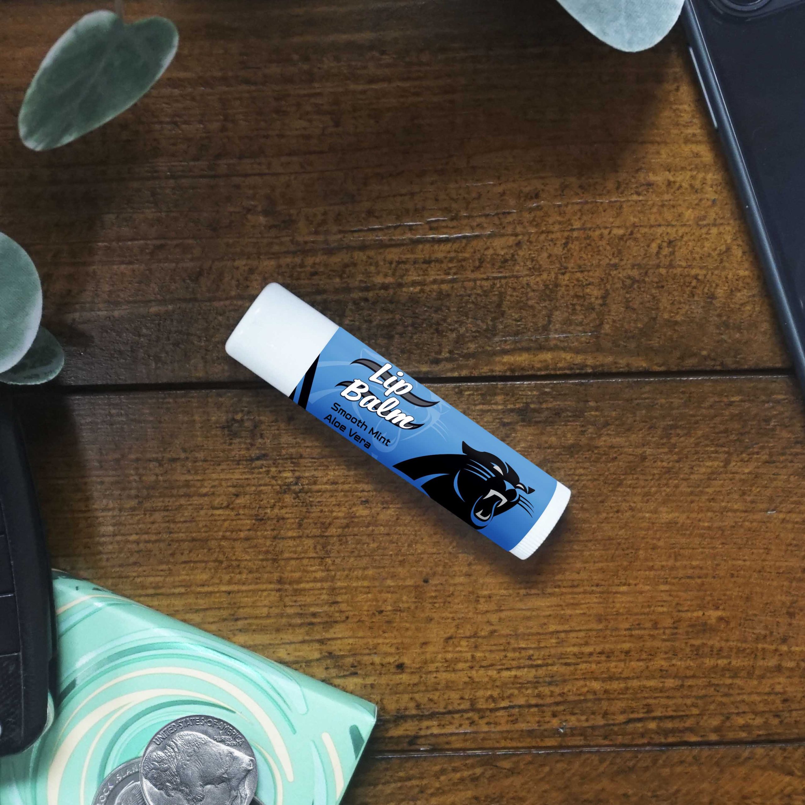 Fanmats Carolina Panthers glatt Minze SPF 15 Lippenbalsam