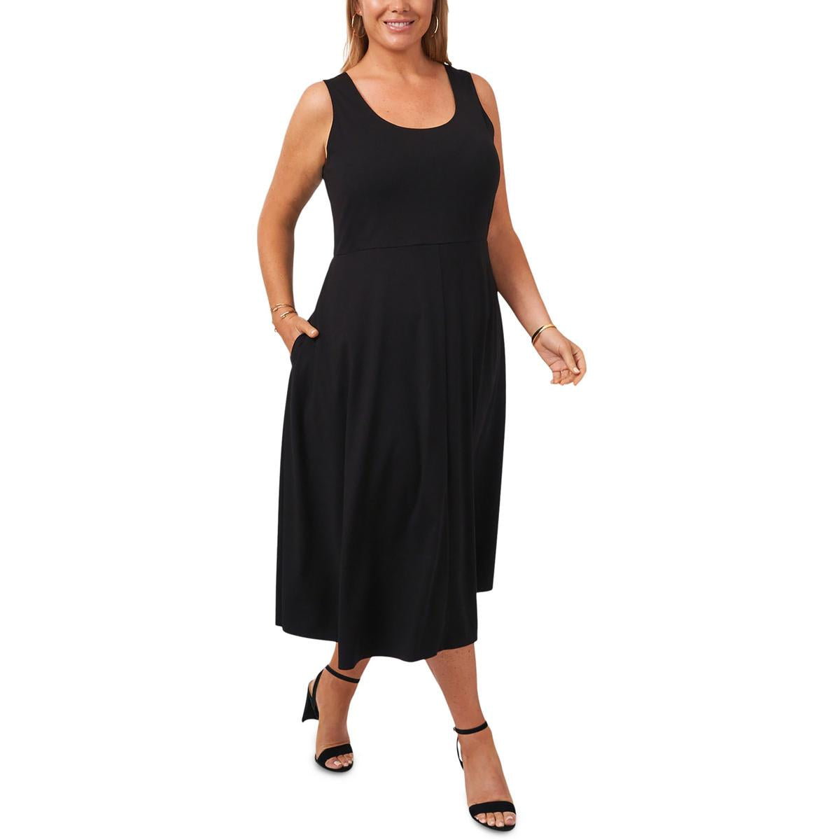 Plus Stretch Mid Calf Midikleid