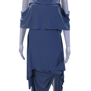 Salvatore Ferragamo Damen Spaghetti Strap Maxikleid blau – 7833594921020