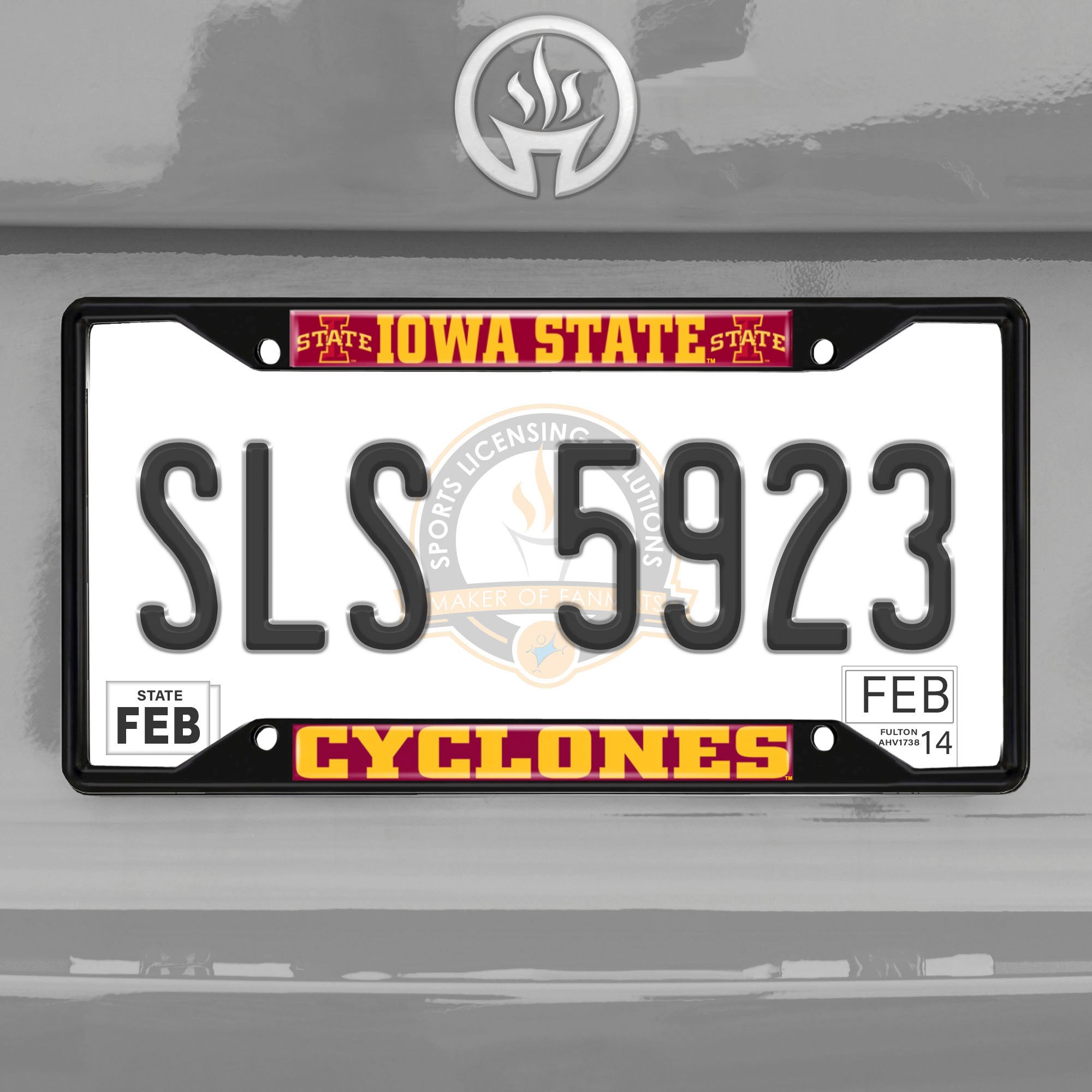 Fanmats Iowa State Cyclones Metall Nummernschild Rahmen schwarz Finish