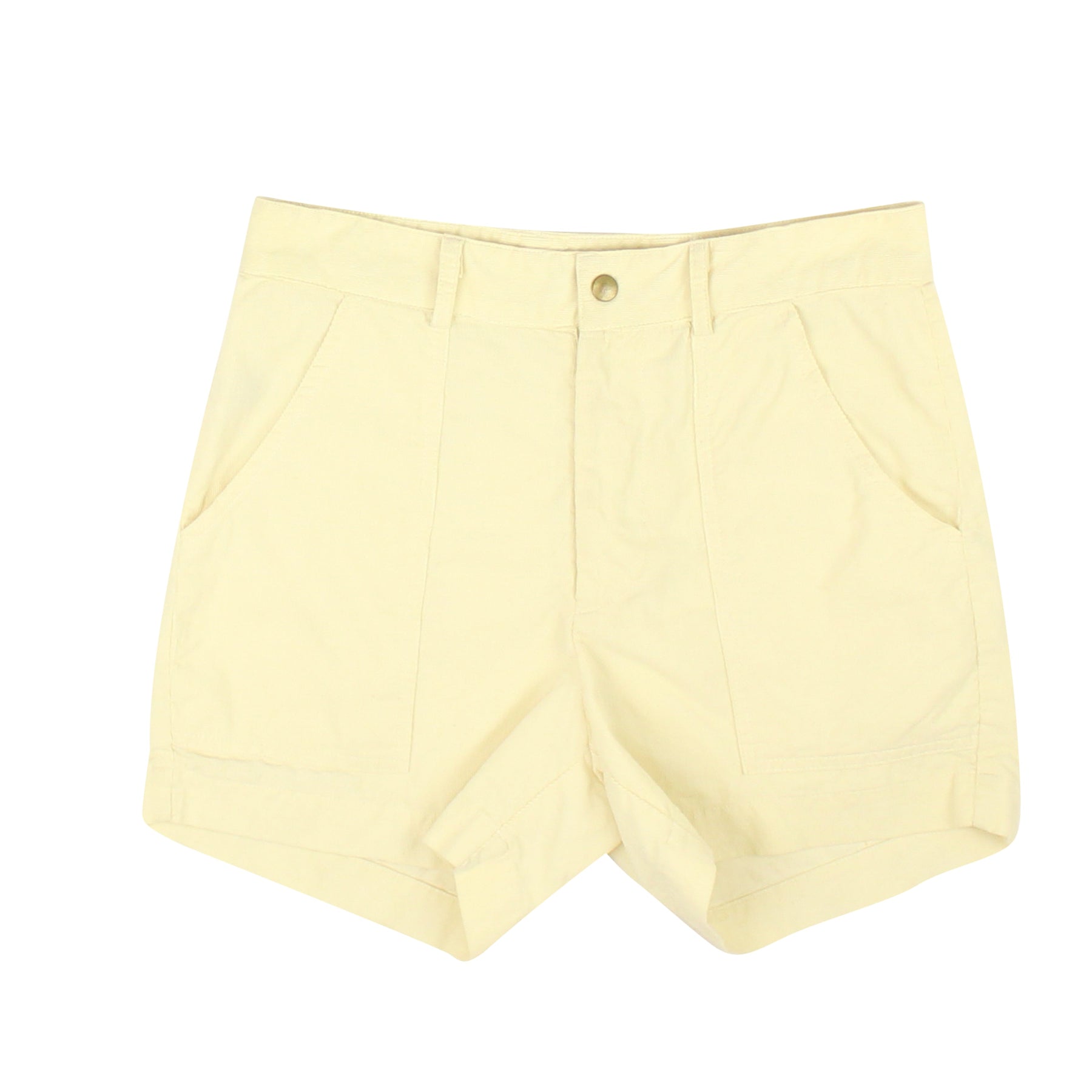 Creme Corduroy Leichte Shorts