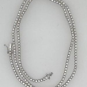 14KT WEISS Gold KLASSISCHE TENNISNECKEN 2.15CTS, 4 PRONG, 210ST, 17