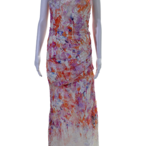 Monique Lhuillier Damen ärmellose Spitze Overlay Kleid mehrfarbig – 7833572671548