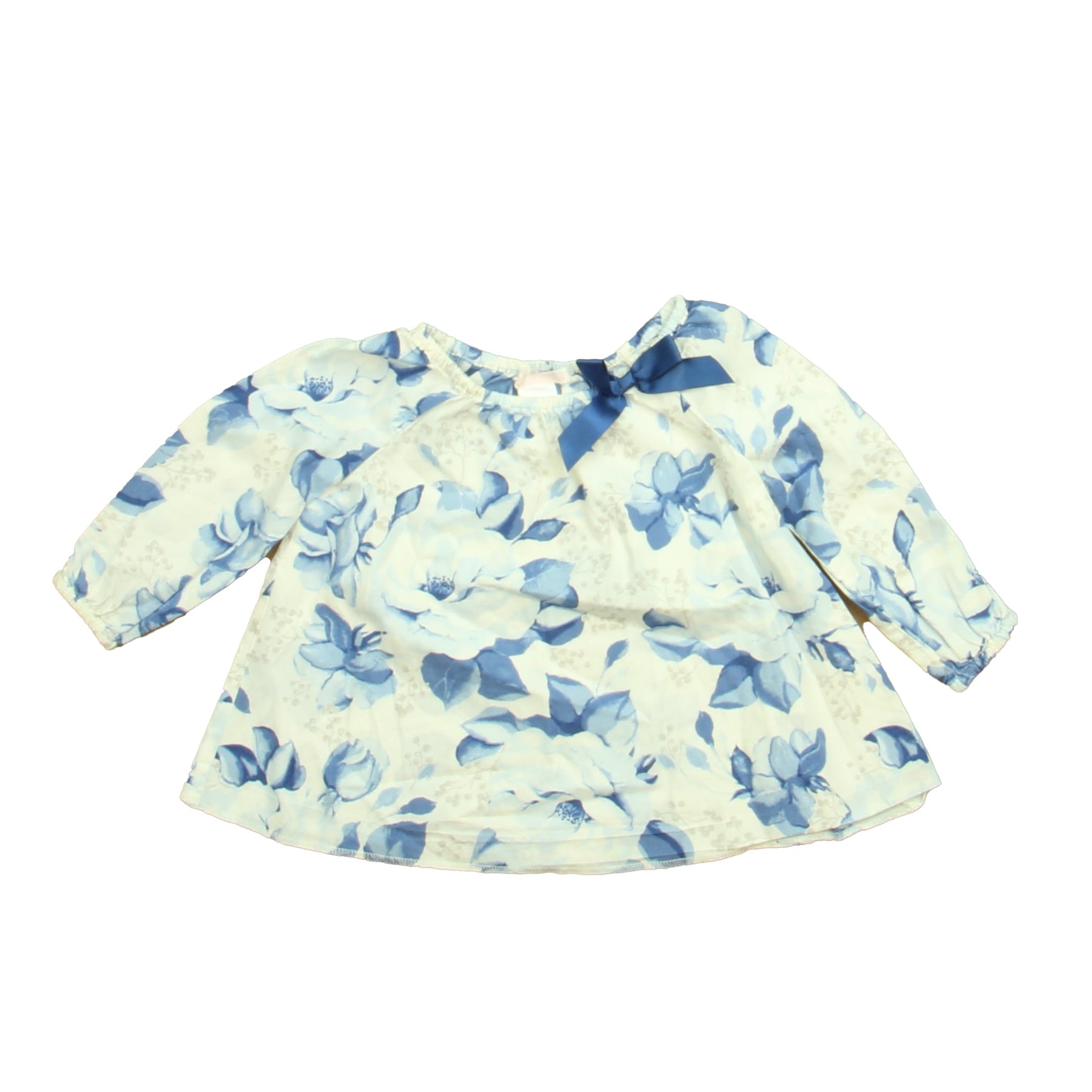 Janie and Jack Mädchen Blau – Weiße Blumenbluse