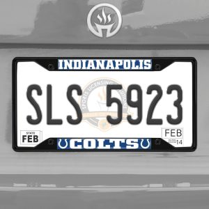 Fanmats Indianapolis Colts Metal License Plate Frame Schwarzer Abgang