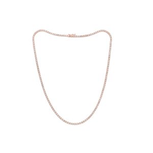 14kt Roségold Diamant Tennis Halskette mit 9,70 cts tw (168 Steine) Messung 16