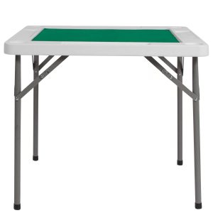 4-Spieler quadratisch Folding Karte Spiel Poker Tisch w / Grün Filz Top und Cup Holders