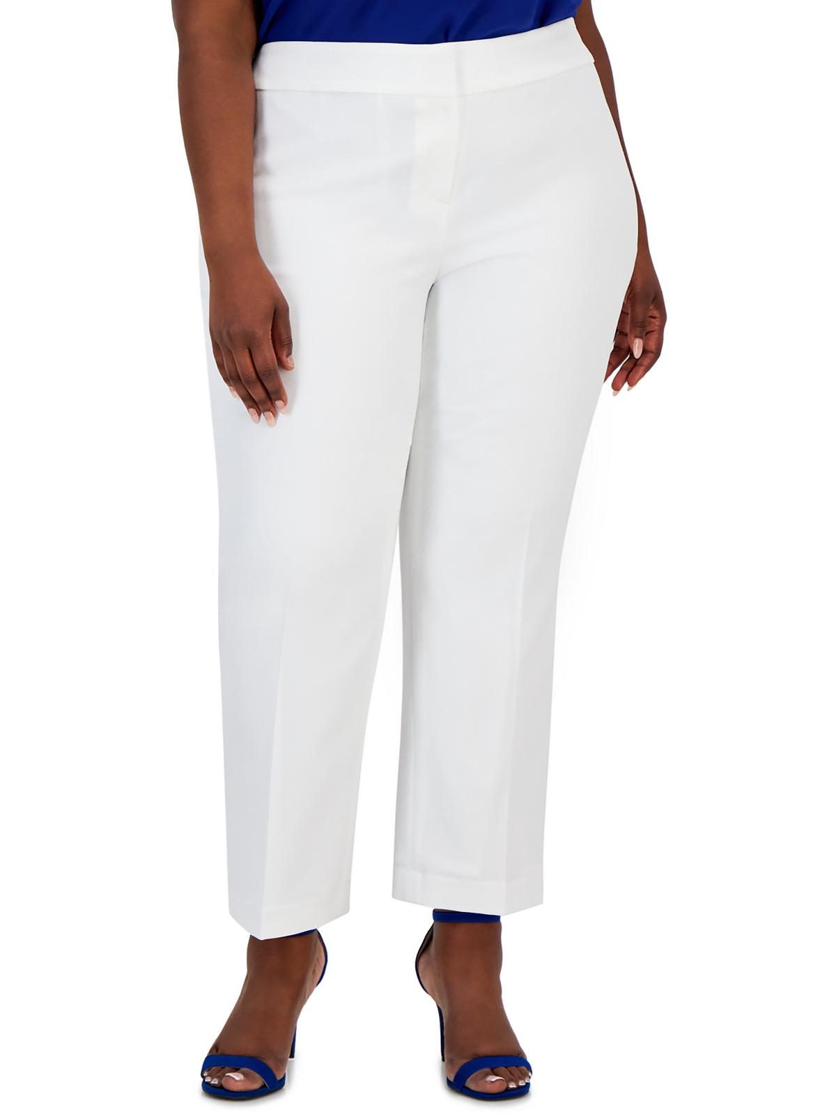 Damen hoher Bund Stretch gerades Bein Hose
