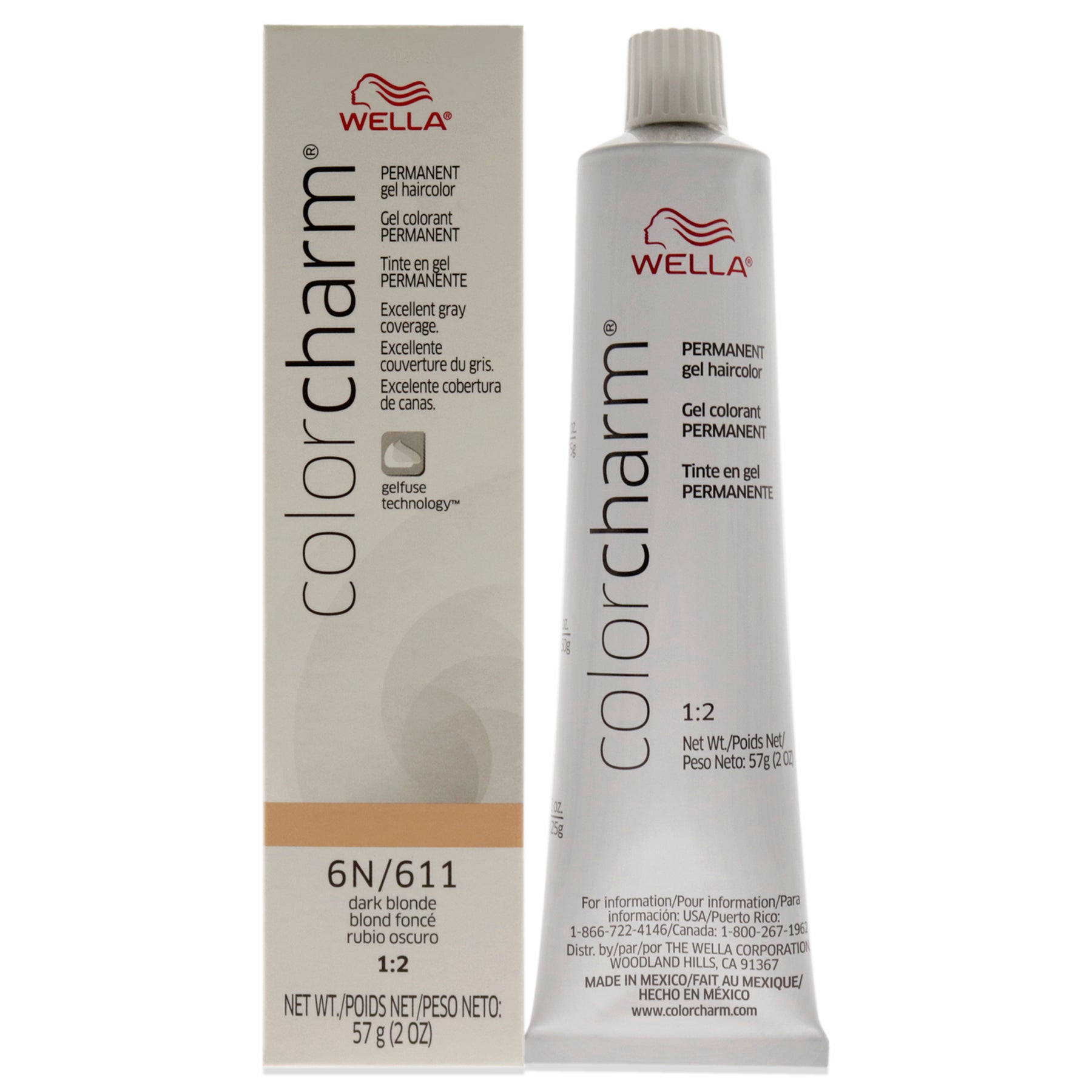 Farbe Charm Permanent Hair Color Gel – 611 6N Dunkelblond von Wella für Unisex – 2 Unzen Haarfarbe