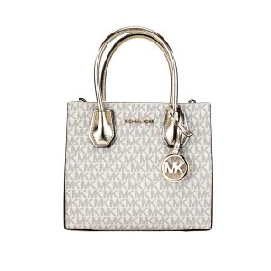 Michael Kors Mercer Medium Pale Signature PVC Messenger Crossbody Damen Tasche