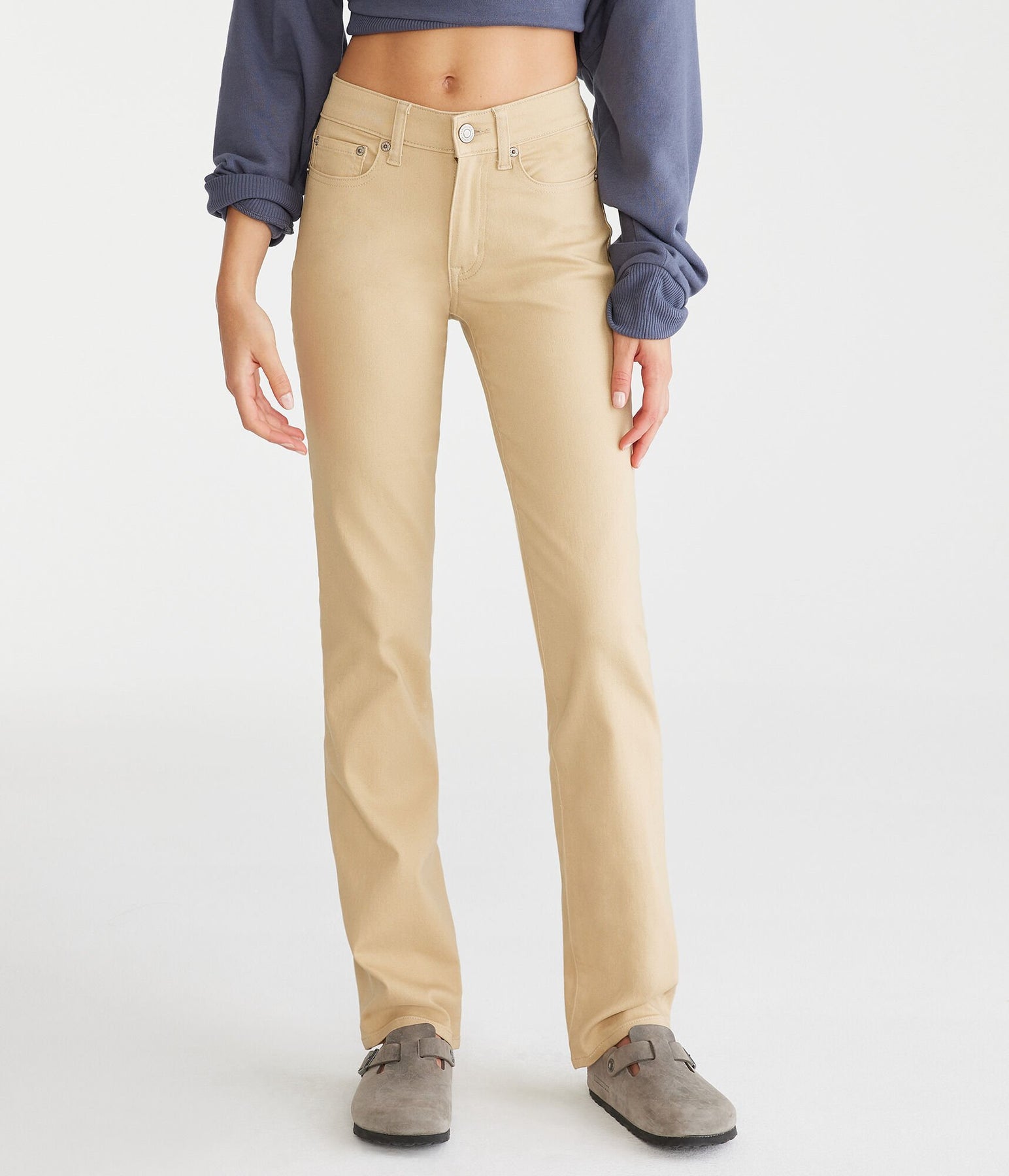Aeropostale Seriously Stretchy Mid-Rise Gerade Uniformhose