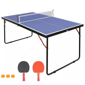 Folding 54-inch blaue Tischtennisplatte mit Netz 2 und Paddles – 7707726512188