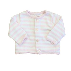 Hanna Andersson Mädchen rosa-weiß-Streifen Strickjacke 7805920444476